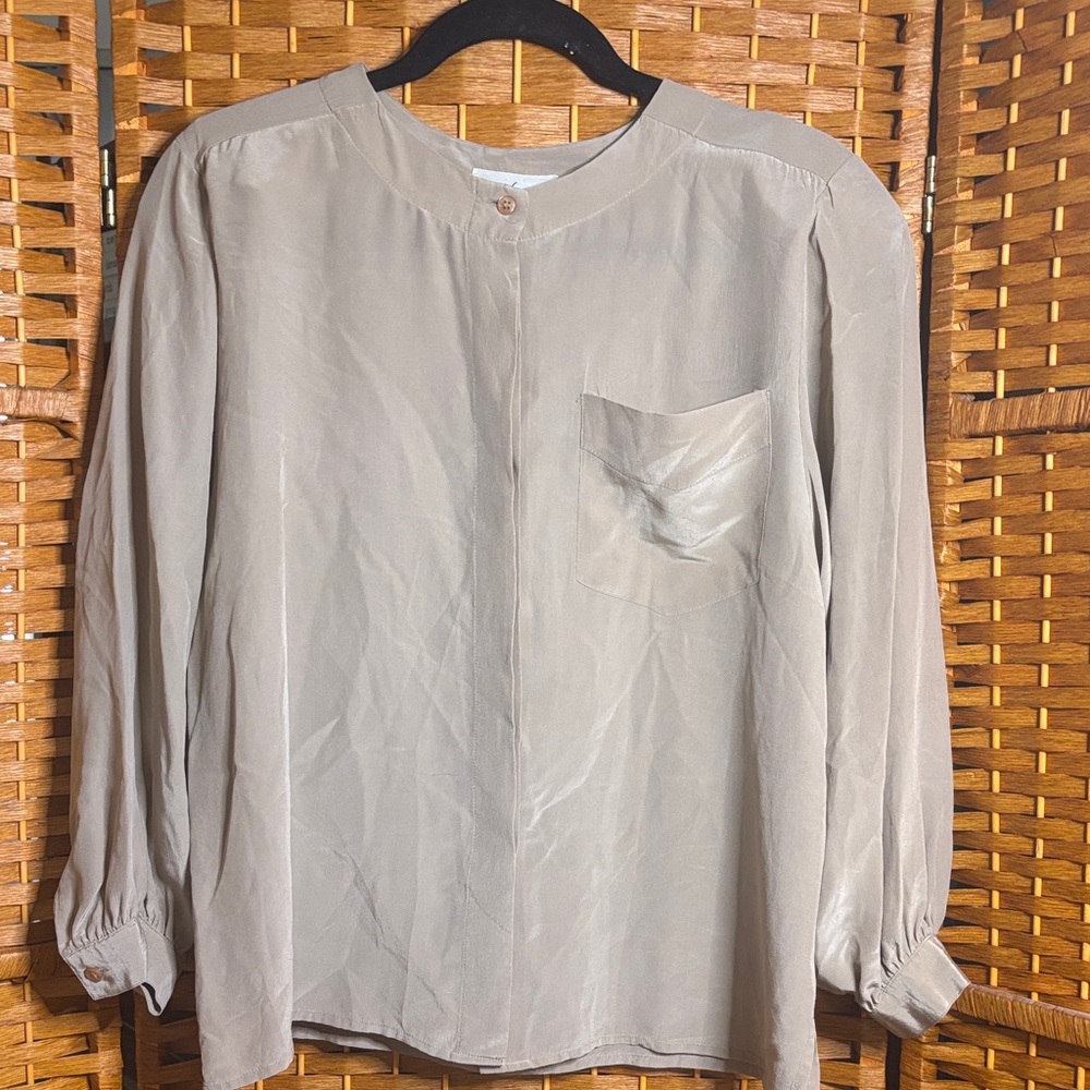 Elegant Women’s Taupe silk blouse